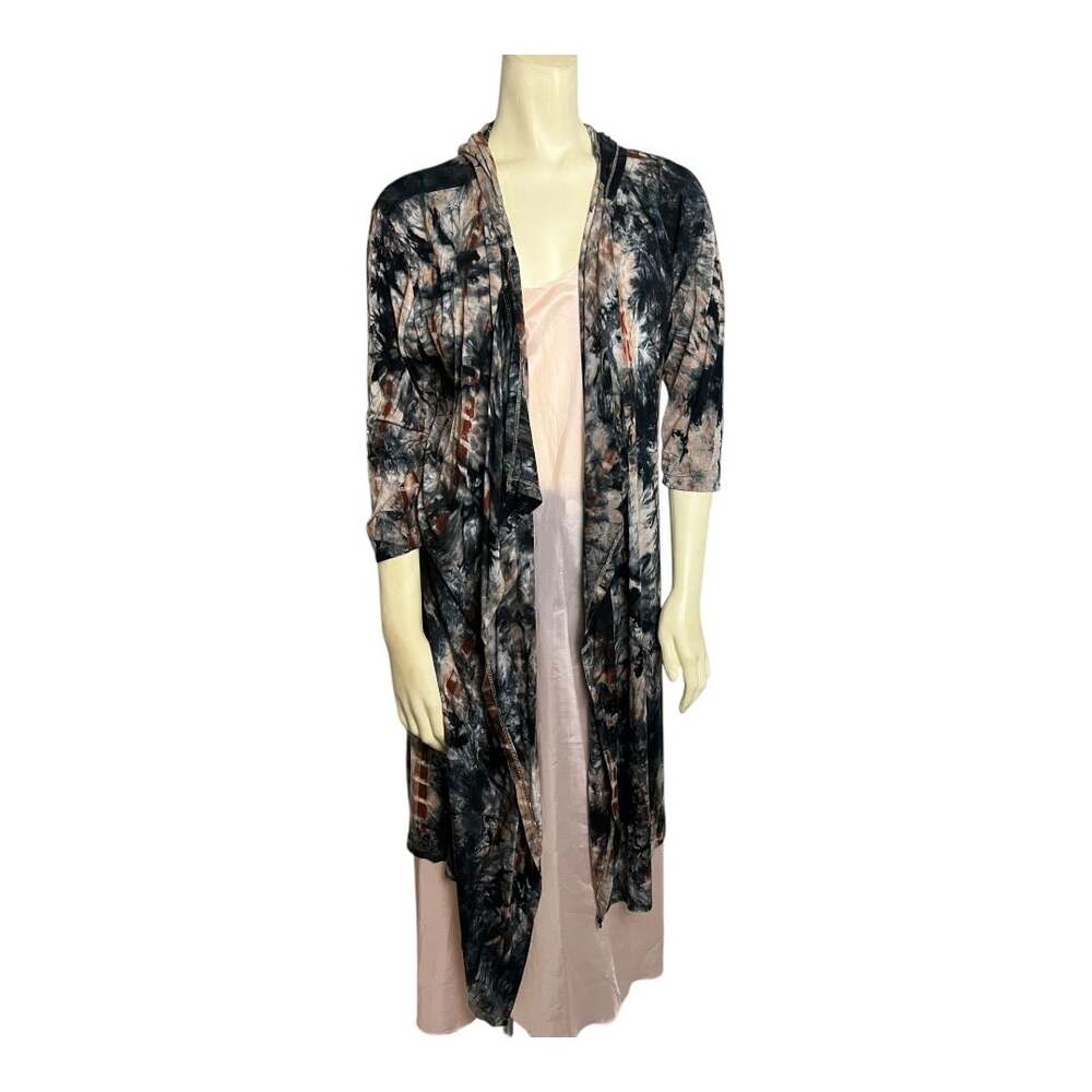 Coin 1804 Tie Dye Cardigan Jacket Hoodie Festival Boho Indie Stretch 1X XL
